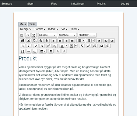 Redigering i CMSimple